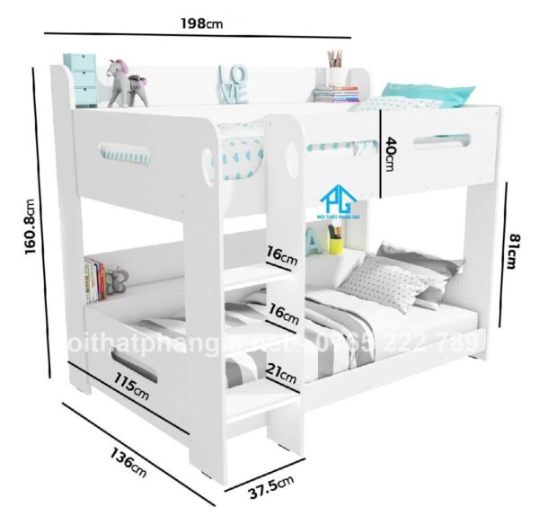 kích thước giường tầng cho bé
